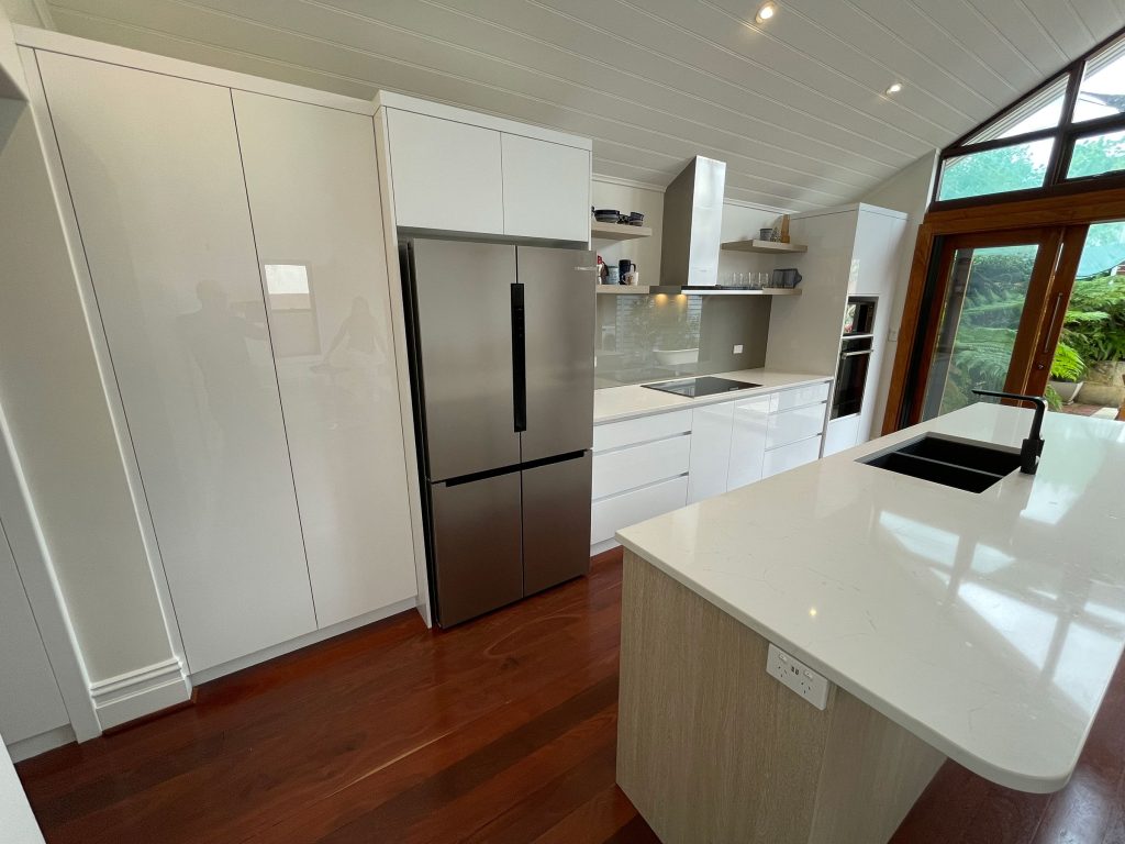 Modern kitchen with sloped ceiling renovated by Kitchens Perth