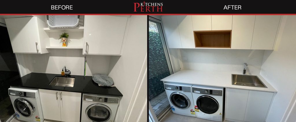 Kitchens Perth Como before and after featuring laundry renovation