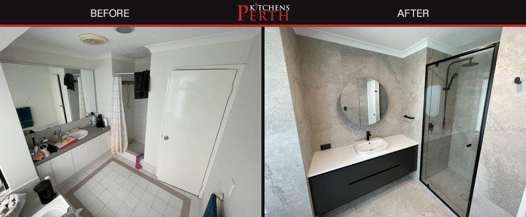 Kitchens Perth before and after featuring full bathroom renovation