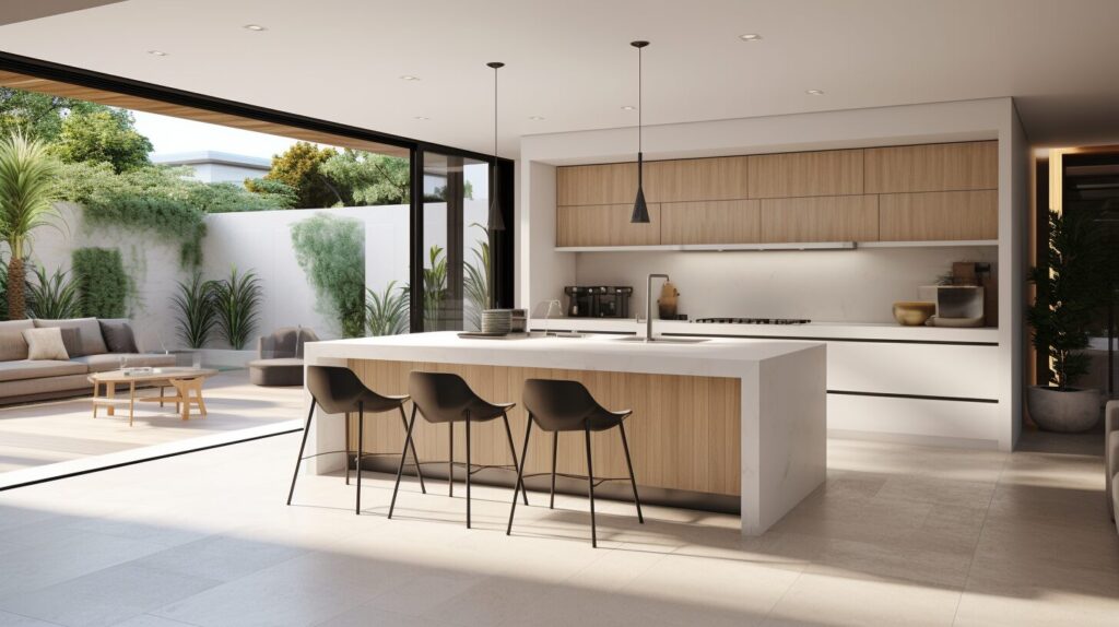 Kitchen renovations Perth 3D rendered image